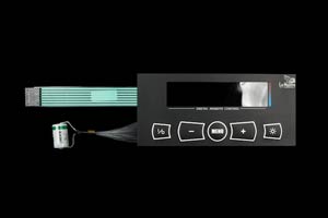 membrane switch with fibre optic backlighting off